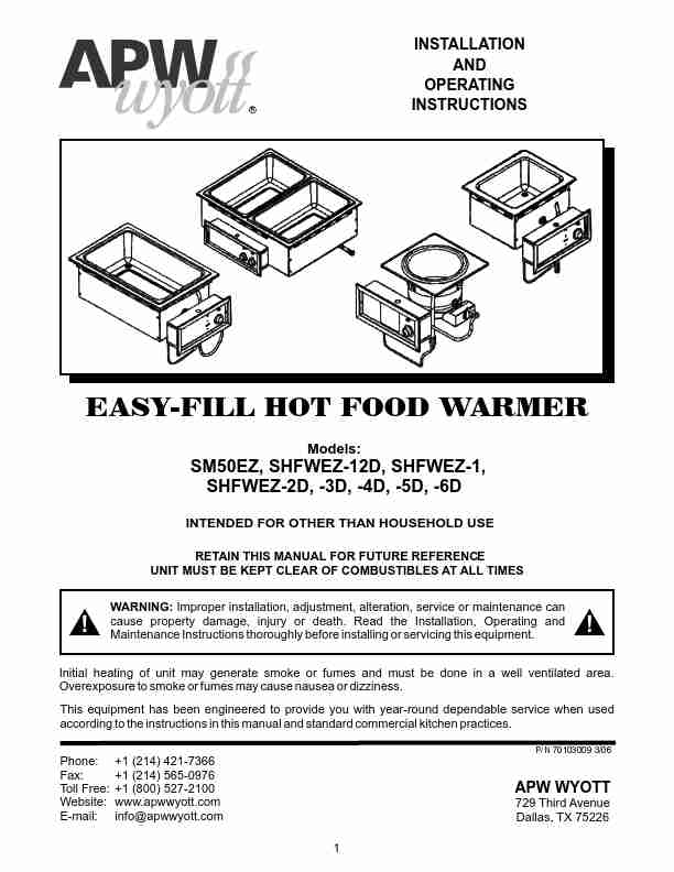APW Wyott Food Warmer SHFWEZ-1-page_pdf